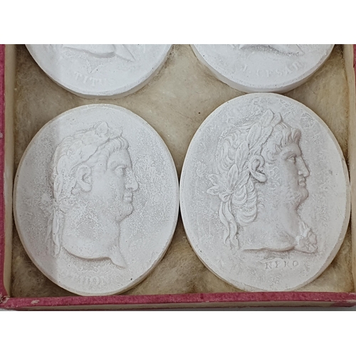 686 - A set of Grand Tour plaster cameo Portraits of the first twelve Roman Caesars, consisting of Julius ... 