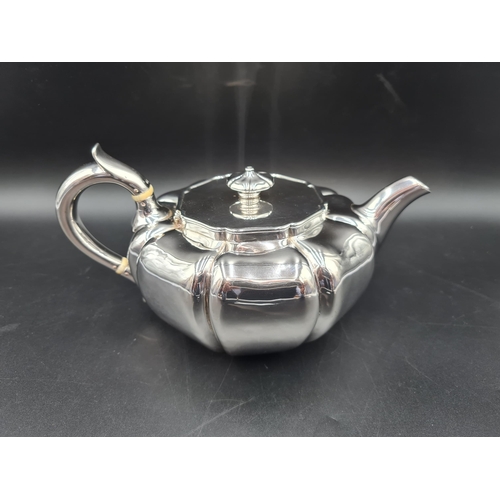 70 - A William IV silver Teapot of lobed circular form, London 1837, 720gms