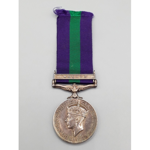 767 - General Service Medal with 'Malaya' Clasp engraved to 22157965 Pte. R. King, Devon Regiment