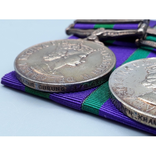 770 - Pair; General Service Medal with 'Brunei' Clasp and Campaign Service Medal with 'Borneo' Clasp engra... 