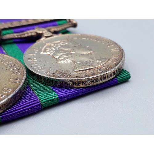 770 - Pair; General Service Medal with 'Brunei' Clasp and Campaign Service Medal with 'Borneo' Clasp engra... 