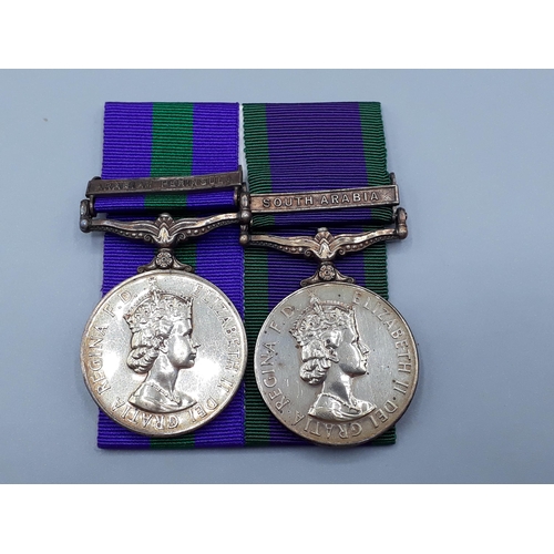 771 - Pair; General Service Medal with 'Arabian Peninsular' Clasp and Campaign Service Medal with 'South A... 