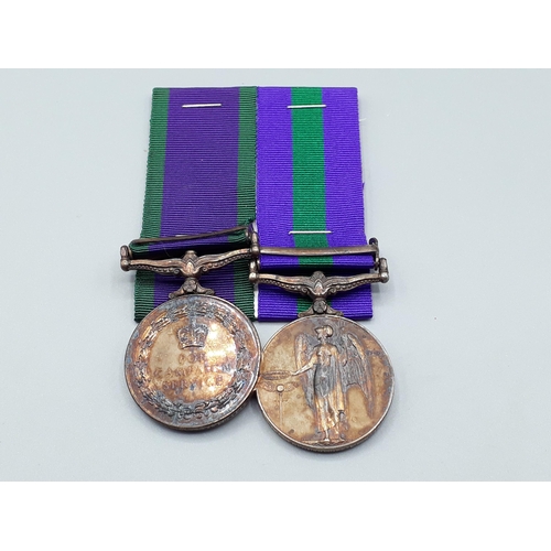 771 - Pair; General Service Medal with 'Arabian Peninsular' Clasp and Campaign Service Medal with 'South A... 