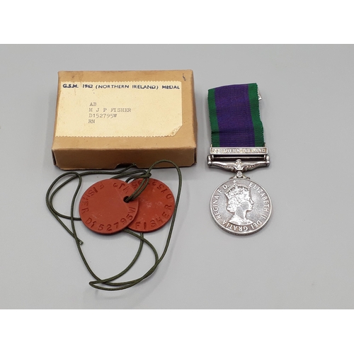 773 - Campaign Service Medal with 'Northern Ireland' Clasp engraved to D152795W AB M.J.P. Fisher, Royal Na... 