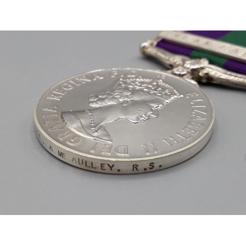 777 - General Service Medal with 'Near East' Clasp engraved to 23119522 Pte. A. McAulley, Royal Scots