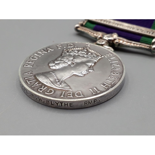 778 - Campaign Service Medal with 'Northern Ireland' Clasp engraved to 23930703 Cpl. B.W. Blyth, Royal Mil... 