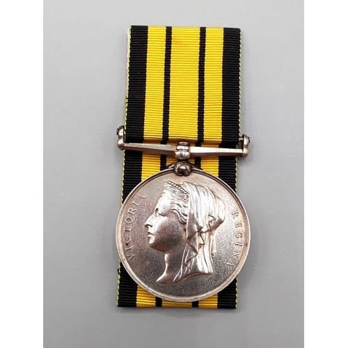 781 - Ashantee Medal engraved to Signalman George H. Finch, H.M.S. Decoy