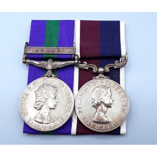 783 - Pair; General Service Medal with 'Brunei' Clasp and Long Service & Good Conduct Medal engraved to 11... 