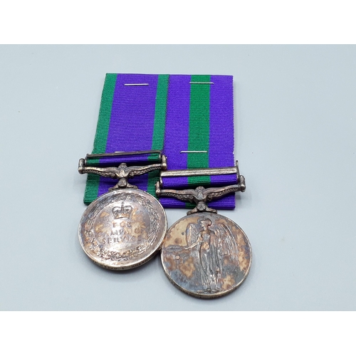 784 - Pair; General Service Medal with 'Brunei' Clasp and Campaign Service Medal with 'Borneo' Clasp engra... 