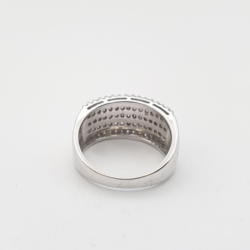 172 - A Diamond Ring illusion-set numerous eight-cut stones in 9ct white gold, ring size K 1/2, approx 3.7... 