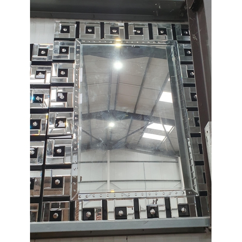 44 - Four 20th Century Wall Mirrors with black glass panels, various sizes, (R11)