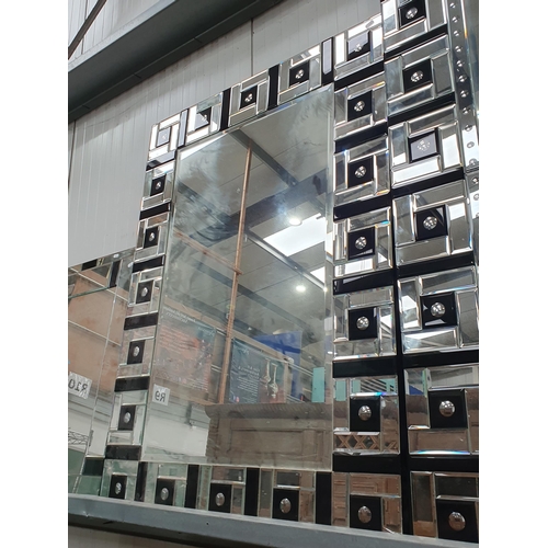 44 - Four 20th Century Wall Mirrors with black glass panels, various sizes, (R11)