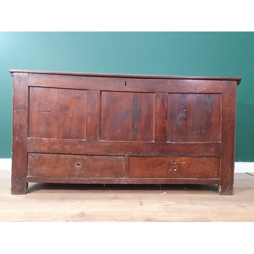 461 - An antique oak Mule Chest with plain three panel front above two drawers 4ft 10in W x 2ft 7in H (R4)