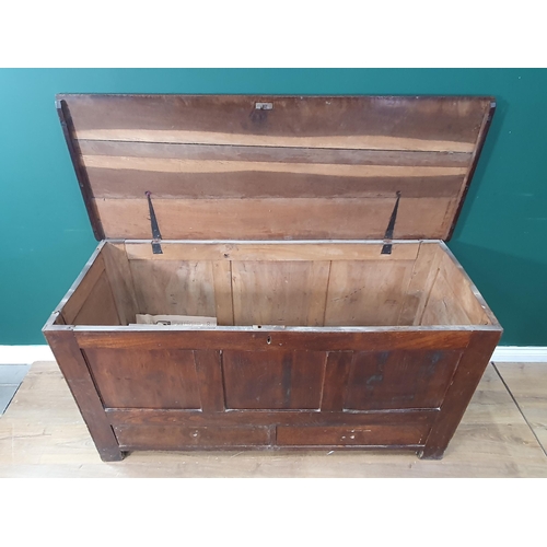 461 - An antique oak Mule Chest with plain three panel front above two drawers 4ft 10in W x 2ft 7in H (R4)