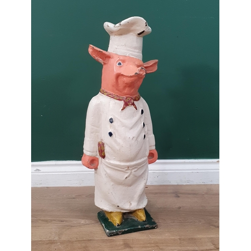 541 - A cast iron painted Butchers Pig, 23.5