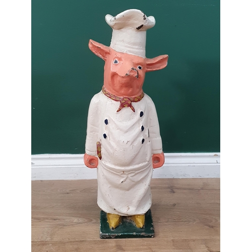 541 - A cast iron painted Butchers Pig, 23.5