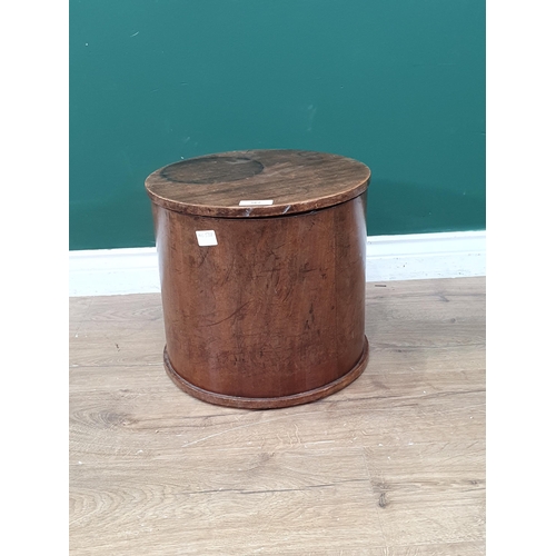 562 - A circular mahogany circular Box 1ft 2in D x 1ft 1in H (R4)