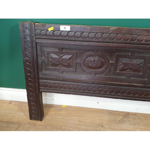 68 - A piece of 17th Century carved oak Panelling, 4ft 9in W, (R10)