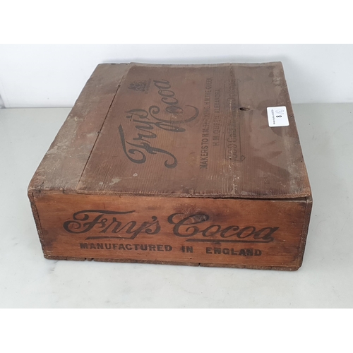 8 - An antique 'Fry's Cocoa Homoeopathic' wooden Box 12in x 4in and a 'Fry's Chocolate Cream Tablets' wo... 