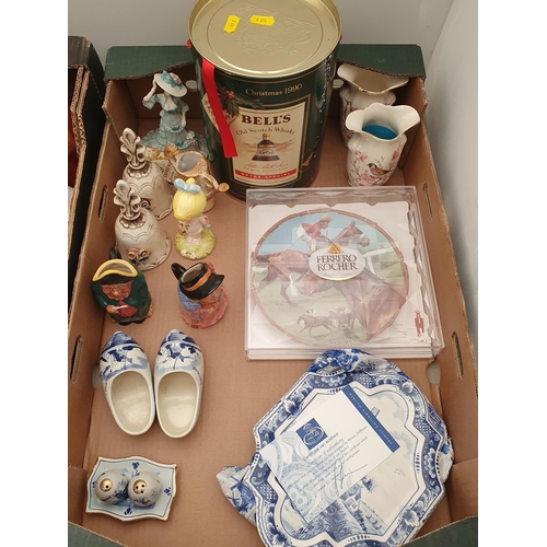 371A - Two boxes of assorted Ceramics and collectables including, a pair of Royal Worcester Palissy Vases w... 