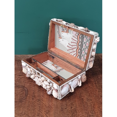 289 - A Jewellery Box mounted with numerous and various shells, 15in, (R8)