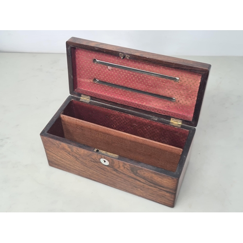 31 - A 19th Century rosewood and mother of pearl inlaid Letter Box 9 1/4in x 4 1/4in and two antique Hand... 