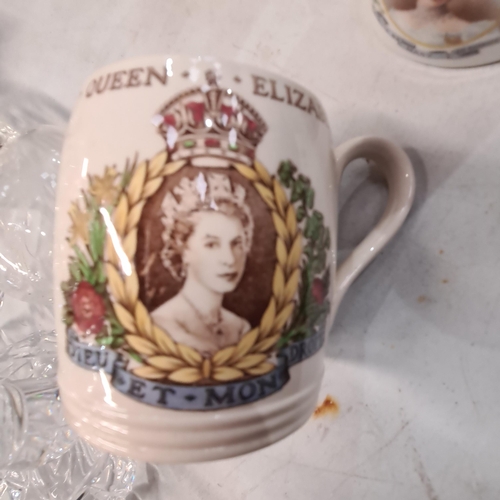 313 - A collection of Royal commemorative Mugs, Jugs, Beakers and a Cup and Saucer (R5)