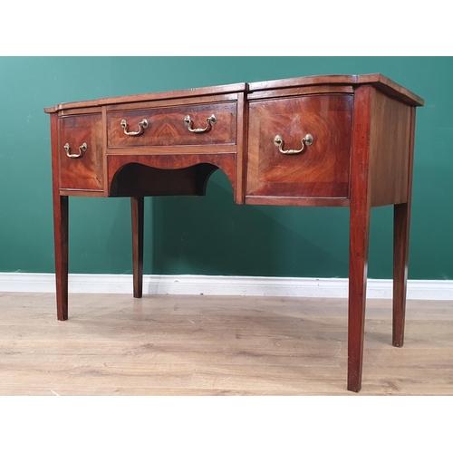 33 - A 19th Century mahogany Sideboard fitted three drawers raised on square supports 4ft 4in W x 2ft 10i... 