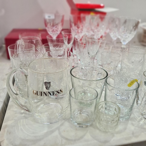 364 - A quantity of cut glass Drinking Glasses, a boxed set of 