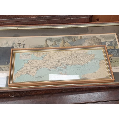 86 - Five Railway Prints and a framed Map of the Southern Railways (R4)