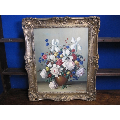 405 - JAMES NORTH. A Still Life of Flowers, signed, il on canvas, 24 x 20 in