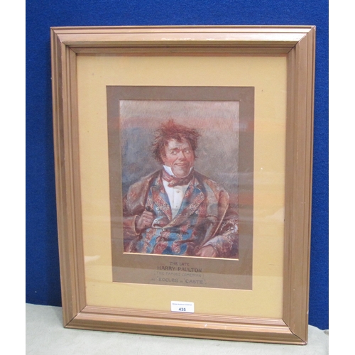 435 - ENGLISH SCHOOL c.1880. Harry Poulton as the character 'Eccles' in 'Caste', watercolour heightened wi... 