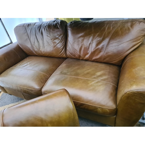 838 - A leather effect two seater Settee