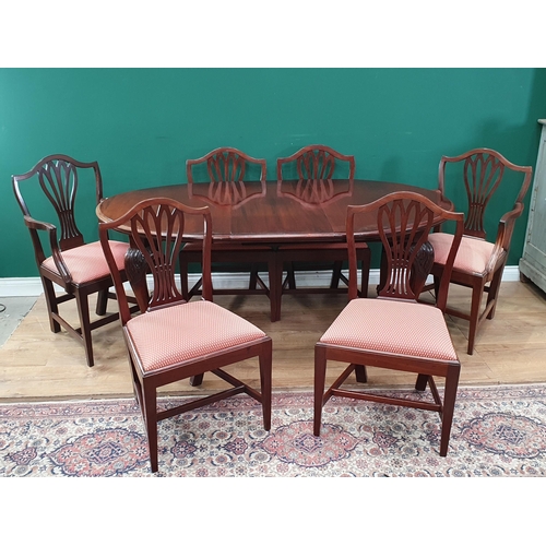 485 - A Victorian mahogany oval extending Dining Table with spare leaf and winder, raised on carved cabrio... 