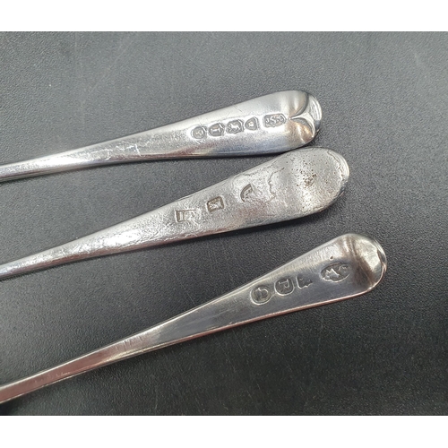 103 - Seven various silver Spoons and a Fork with flower finial