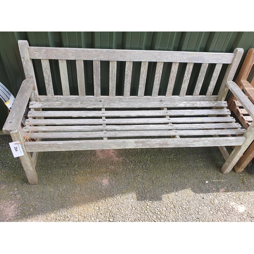 264 - A Jonelle Burma Teak weathered three seater Garden Bench, 5ft 1