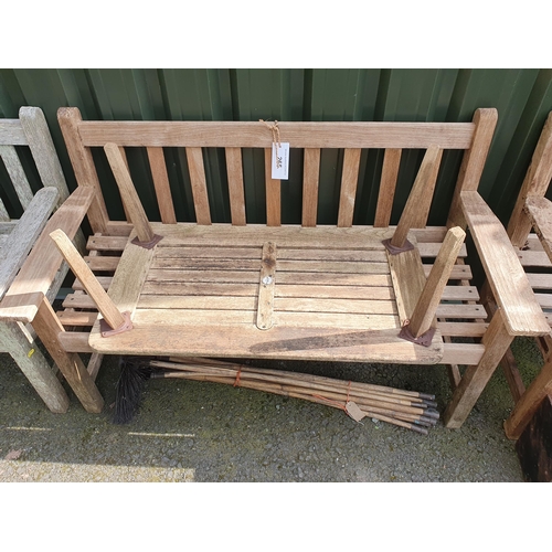 265 - A Lister Teak two seater Garden Bench, 4ft 3