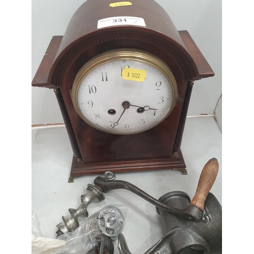 331 - A mahogany cased Mantel Clock, 3.5