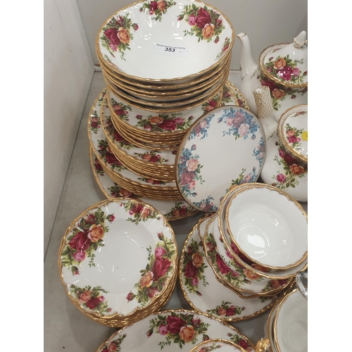 353 - A large quantity of Royal Albert Old Country Roses China including Teapots, Coffee Pot, Cups, Saucer... 