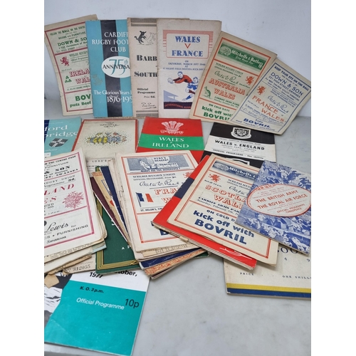 54 - A Collection of 1940's and 50's mainly Welsh Rugby Programmes including internationals, and a Collec... 