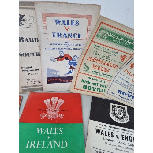 54 - A Collection of 1940's and 50's mainly Welsh Rugby Programmes including internationals, and a Collec... 