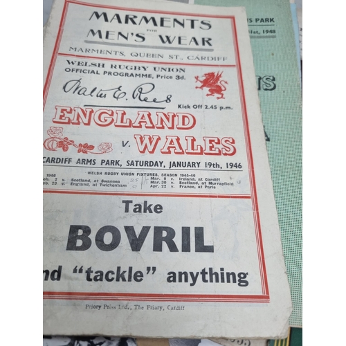 54 - A Collection of 1940's and 50's mainly Welsh Rugby Programmes including internationals, and a Collec... 