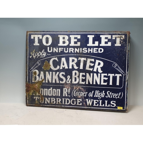 89 - A double sided blue and white Enamel Sign for 