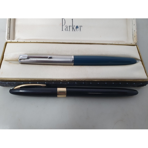 97 - A Parker Fountain Pen in a Parker 51 Box, and a Sheaffer Fountain Pen