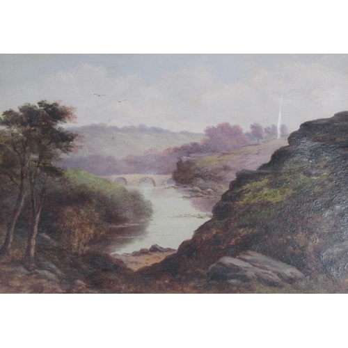 406 - ENGLISH SCHOOL CIRCA 1880. Wooded lake landscapes, oil on board, 6 x 12 in, a pair; two watercolours... 