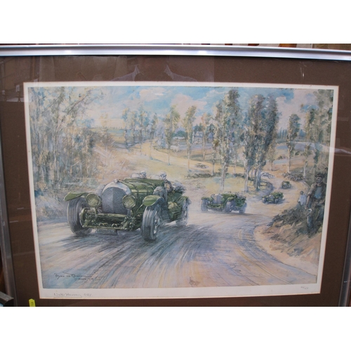 414 - AFTER TERENCE CUNEO. 'August Bank Holiday Meeting at Brooklands, 1932', reproduction in colours, pen... 