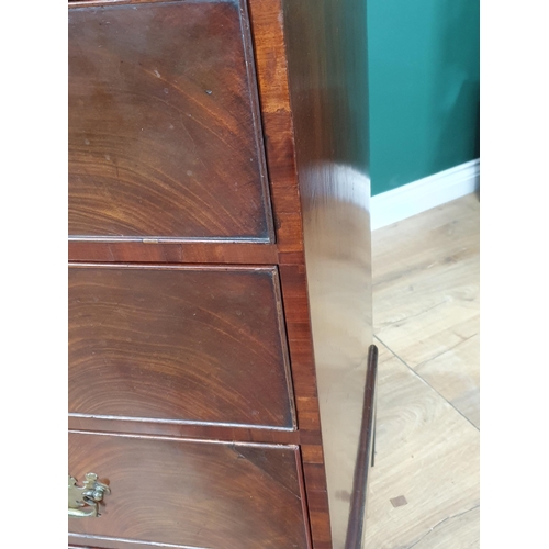 435 - An 18th Century Irish mahogany Chest on Stand, the moulded top above 8 short drawers, raised on a pl... 