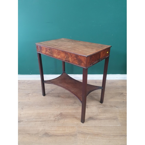 297 - A George III mahogany and crossbanded Ladies' Dressing Table with hinged lid enclosing fitted interi... 