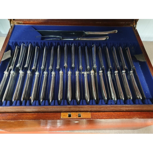 112 - An Extensive plated Canteen of Cutlery engraved with crest, (believed to be for Lt Col V K Birch) 17... 