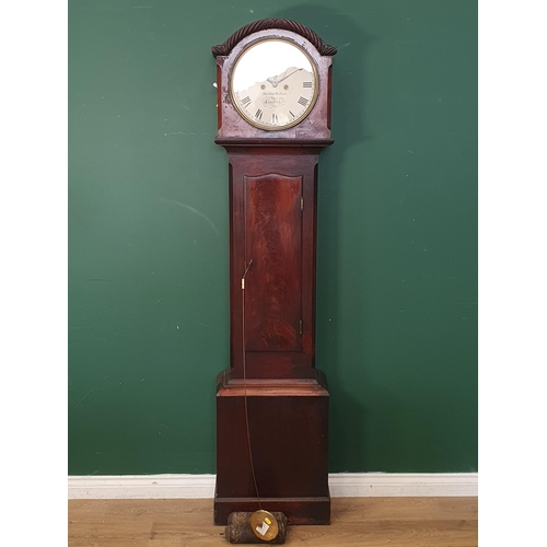 223 - A 19th Century mahogany cased Eight Day Long Case Clock, with circular painted dial bearing the name... 